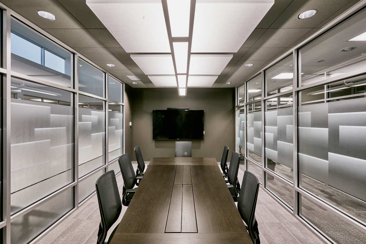 Architectural photography of meeting conference room with tv