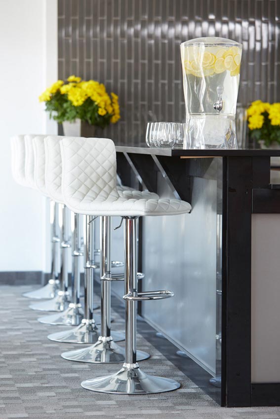 Hotel photography of restaurant bar stool and counter