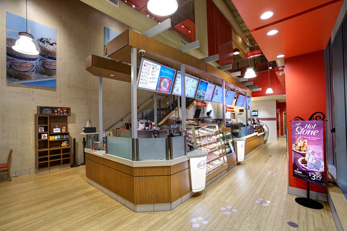 Restaurant photography of modern Tim Hortons interior