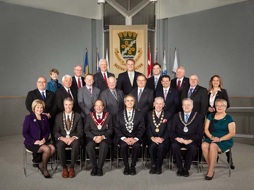 Portrait photography of political group for Region of Halton