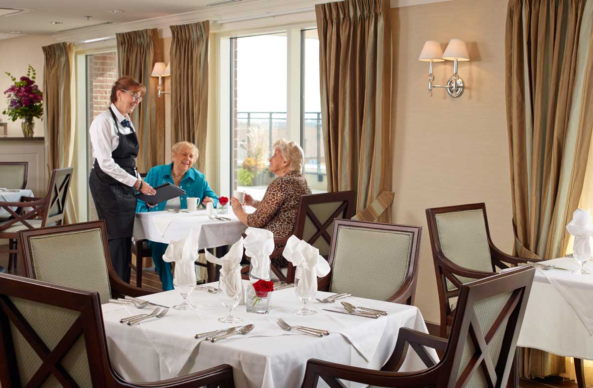 Lifestyle photography of females in restaurant dining area