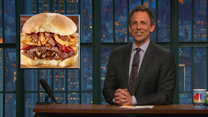 Late Night with Seth Meyers Works Reese burger