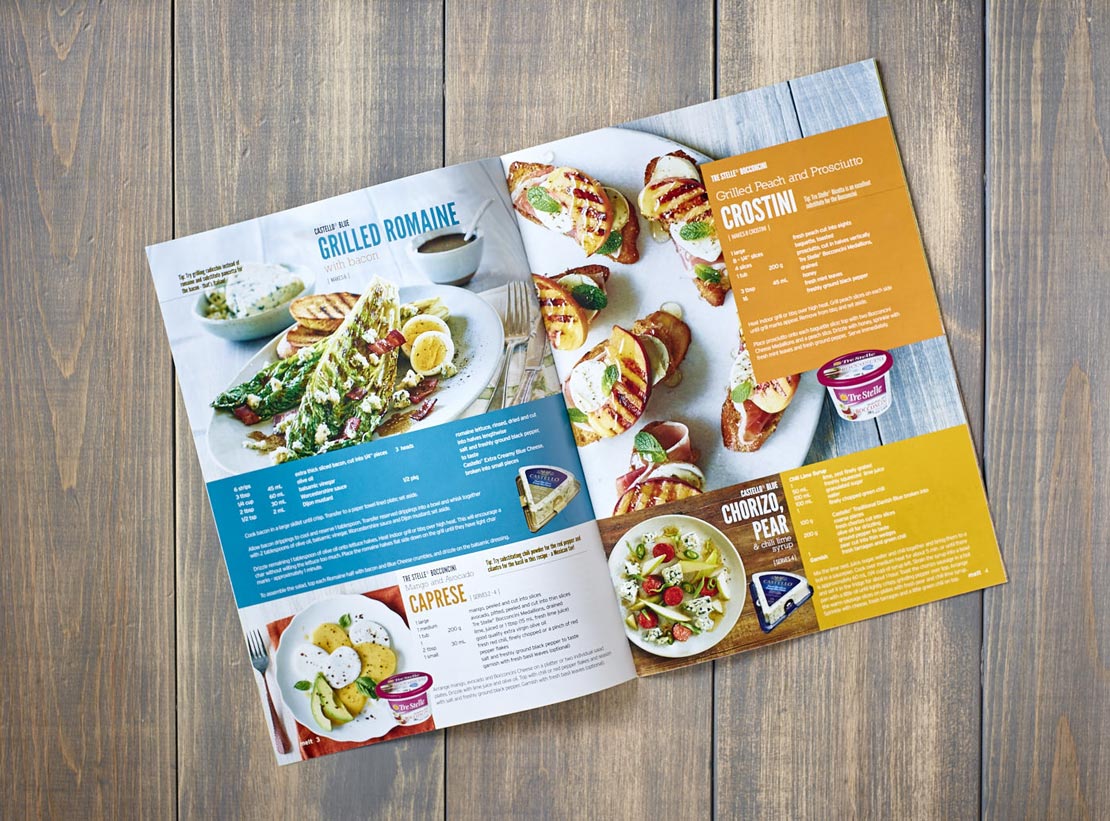 Food photography appetizers in Tre Stelle's Melt Magazine Spring/Summer 2016