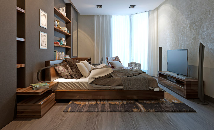 Retouch bedroom flooring before by BP imaging