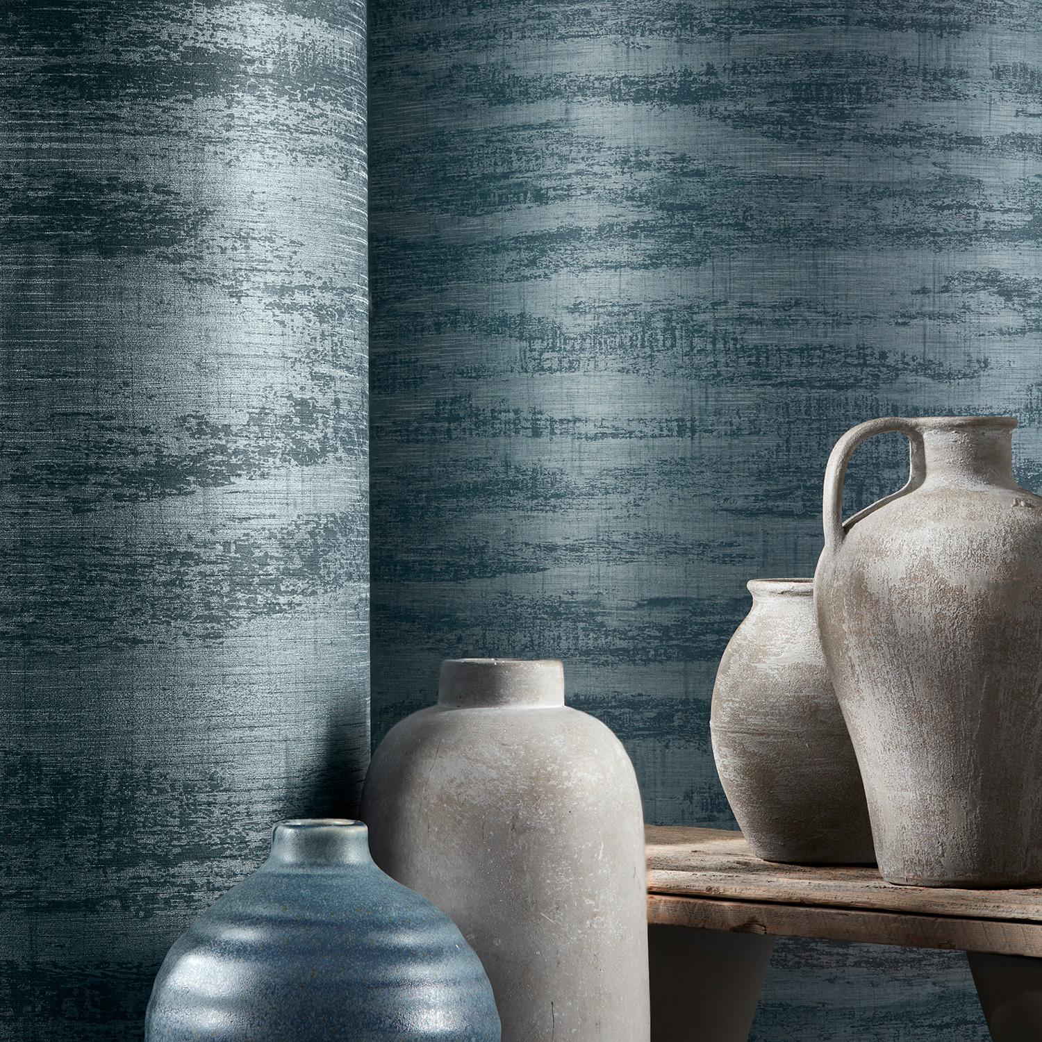 Illustrative Photo -Organic Texture Concrete Blue Grey Commercial Wallcovering