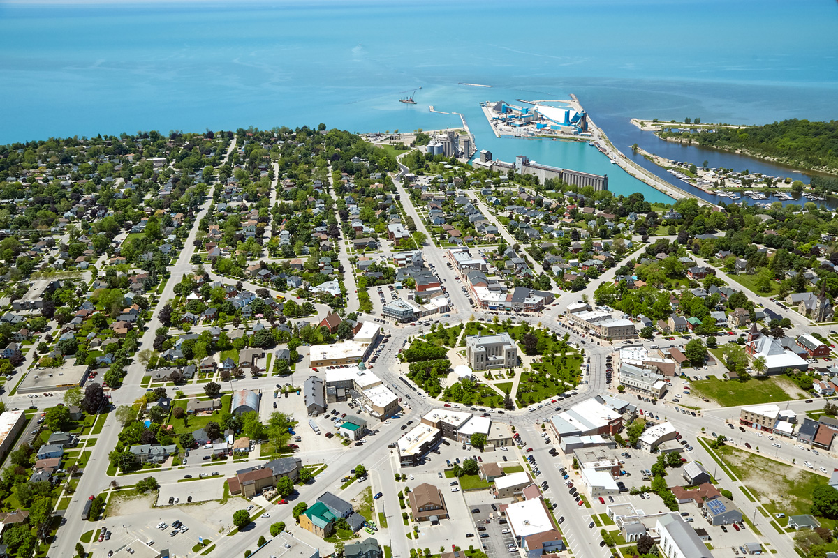 Aerial Photo - Goderich Downtown Lake Huron