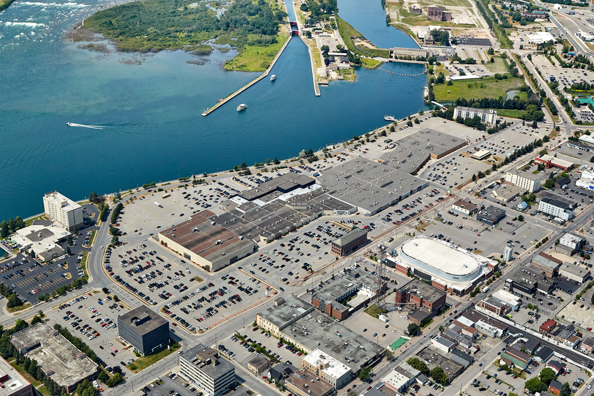 Aerial Photo - Sault Ste. Marie Shopping Mall Soo Locks