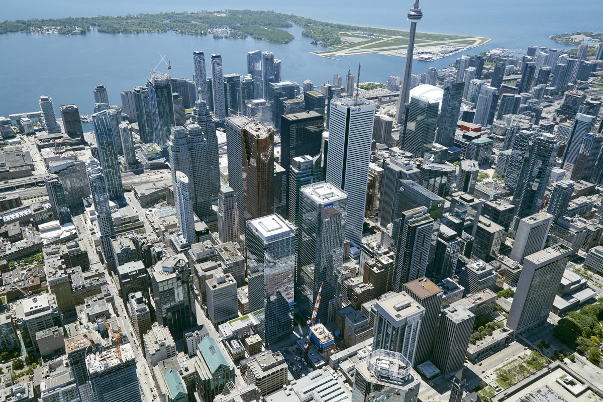 Aerial Photo - Toronto Downtown Buildings CN Tower