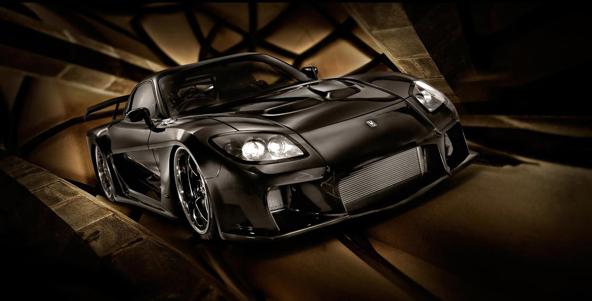 Illustrative Photo - Black Mazda RX7 Car Moody