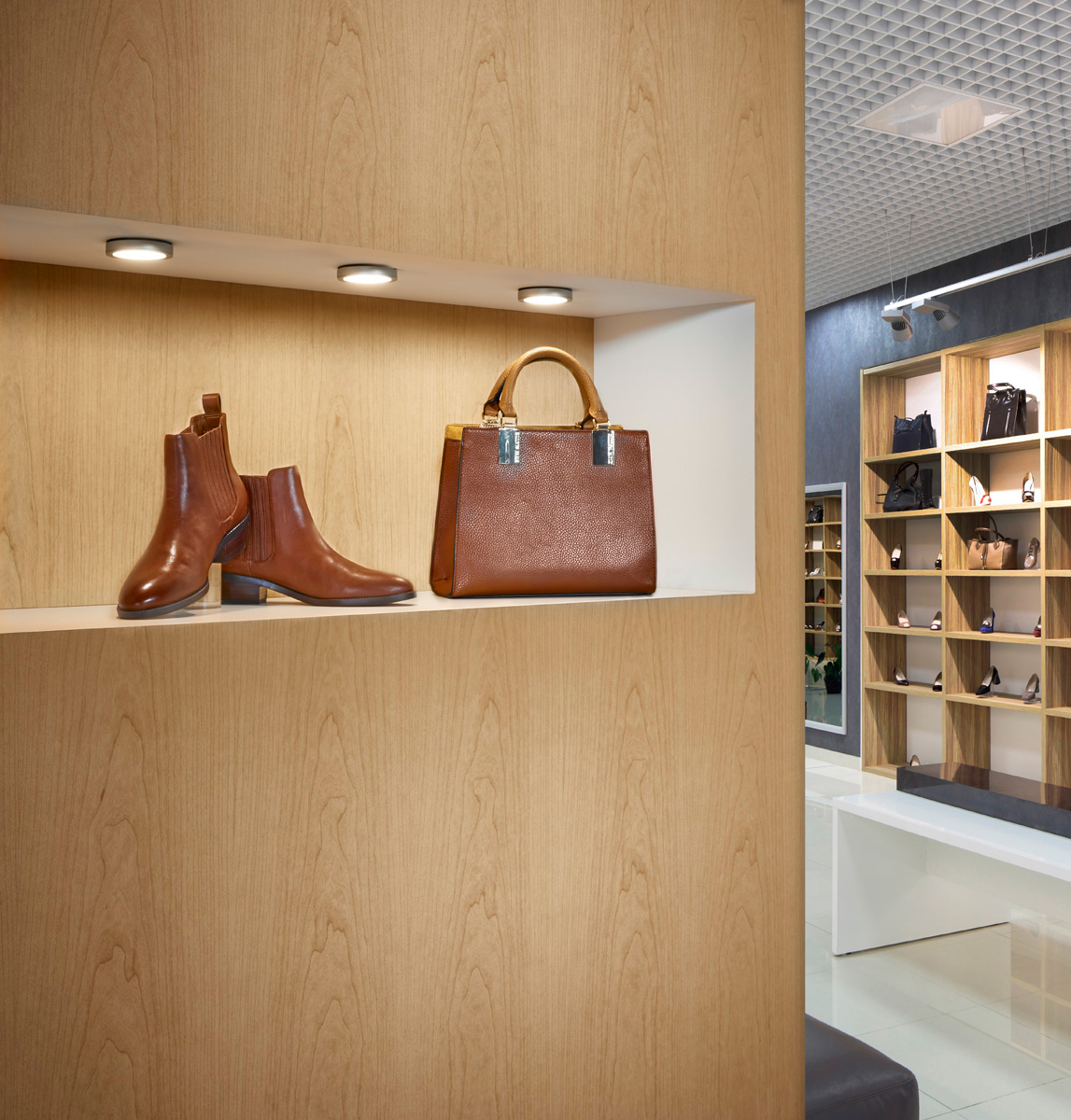 Illustrative Photo - Shoe Store Display Commercial Wallcovering