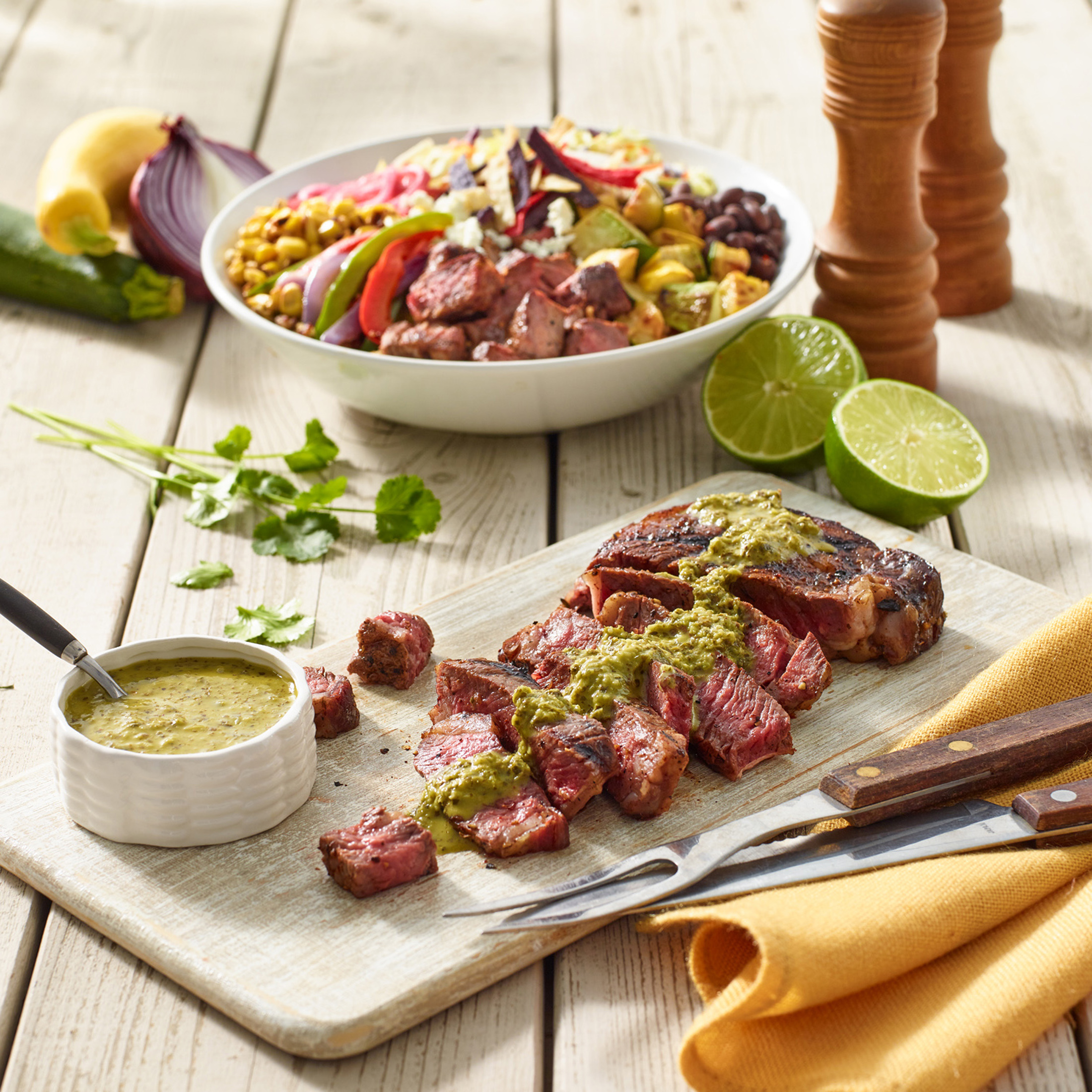 Food Photo - Grilled Steak Chimichurri Sauce