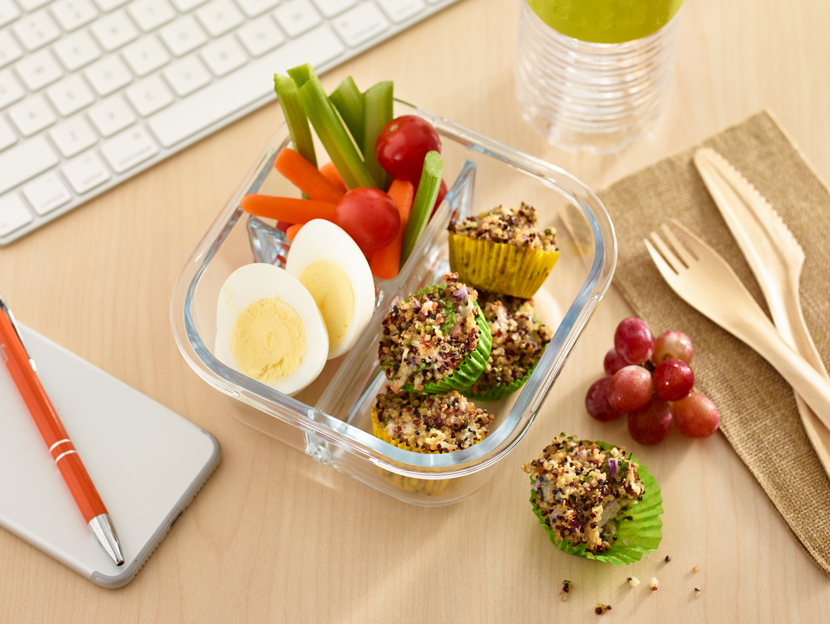 Food Photo -Healthy Egg Power Balls Lunch Office Setting