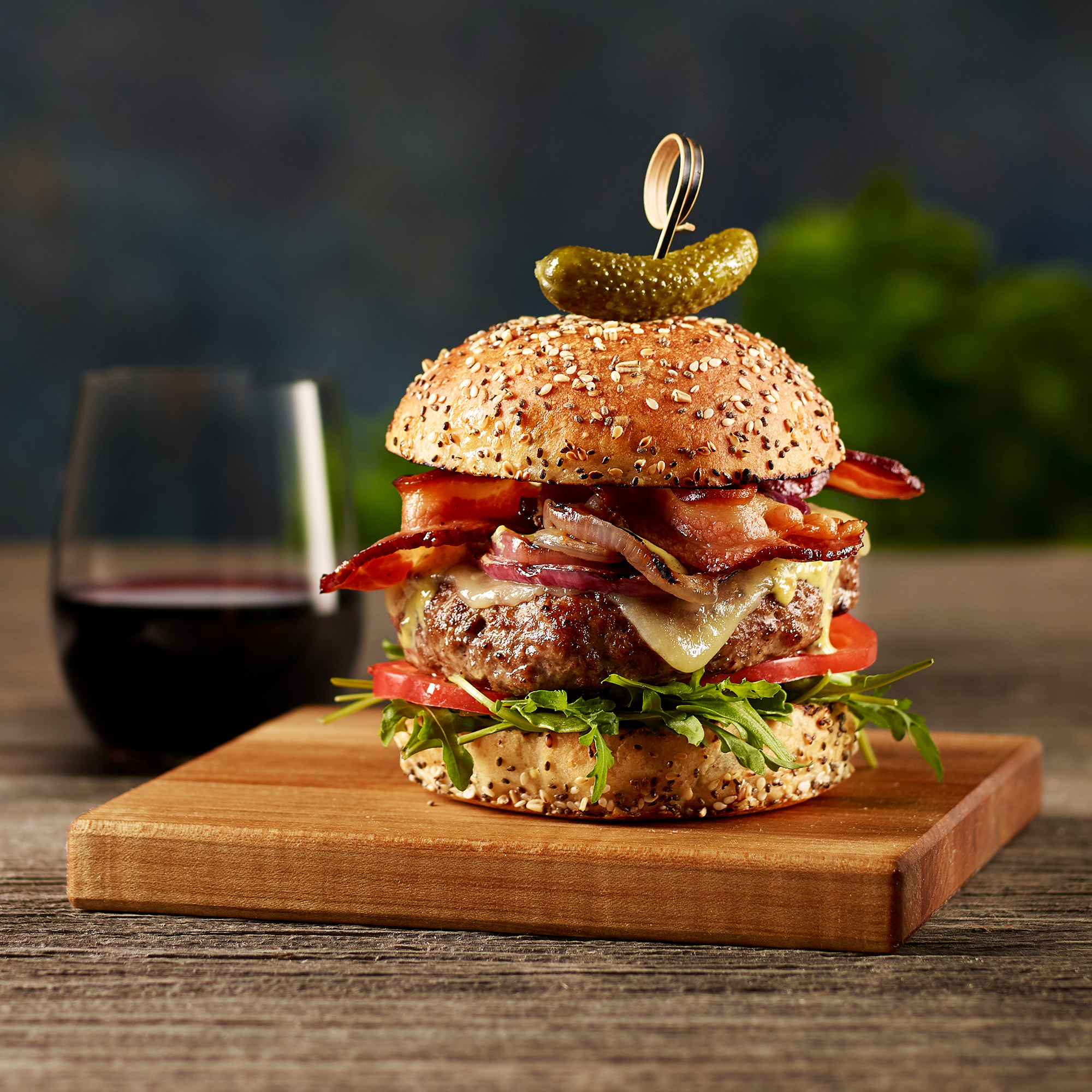 Food Photo - Red Wine Burger Pairing