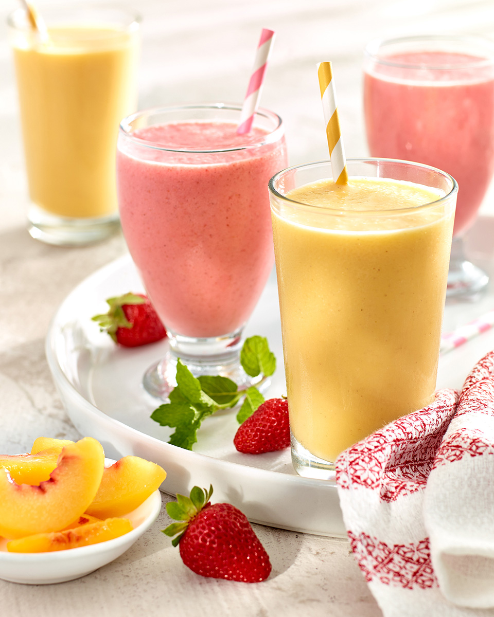 Food Photo - Strawberry Peach Smoothies