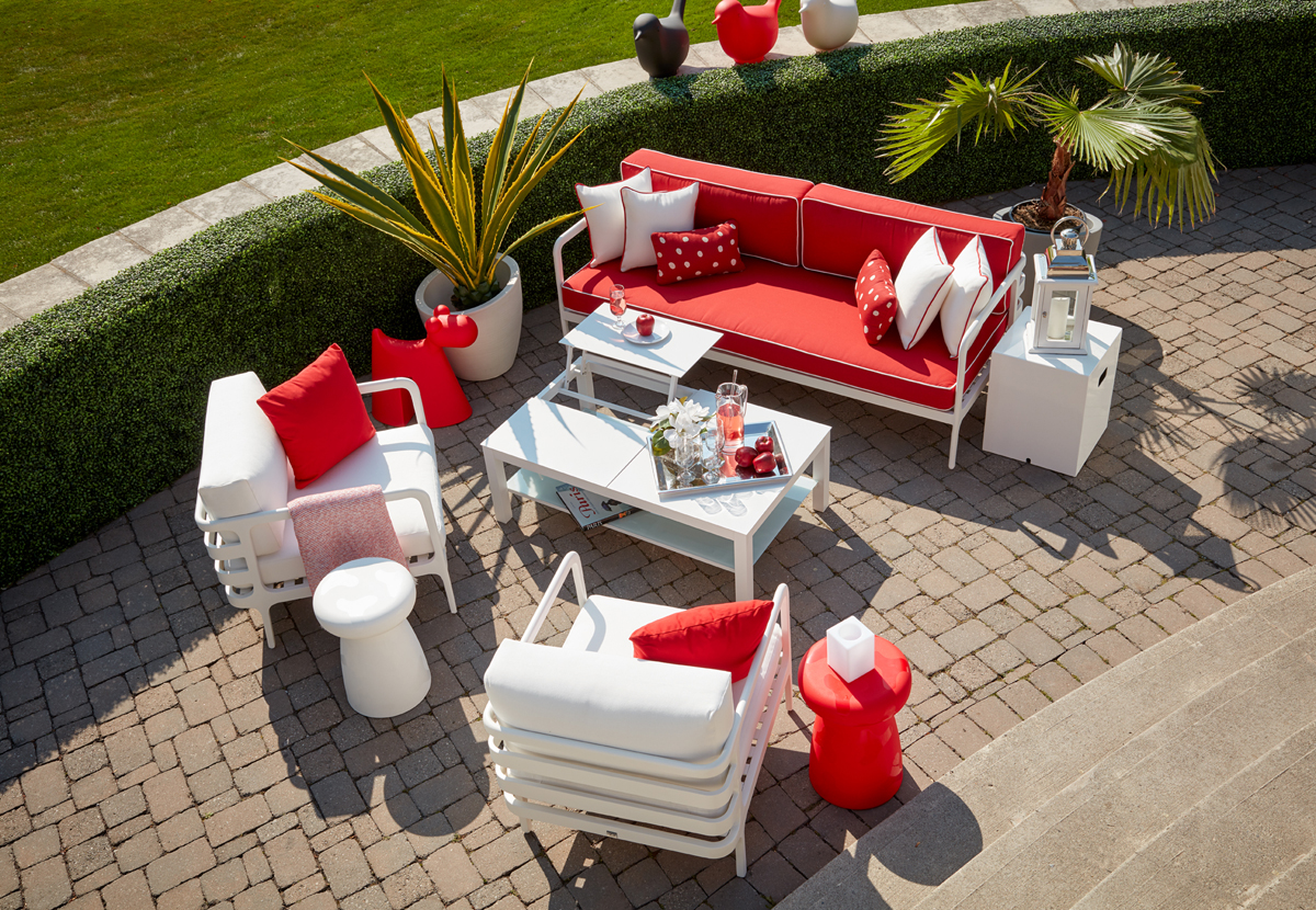 Product Photo - Outdoor Red White Patio Furniture
