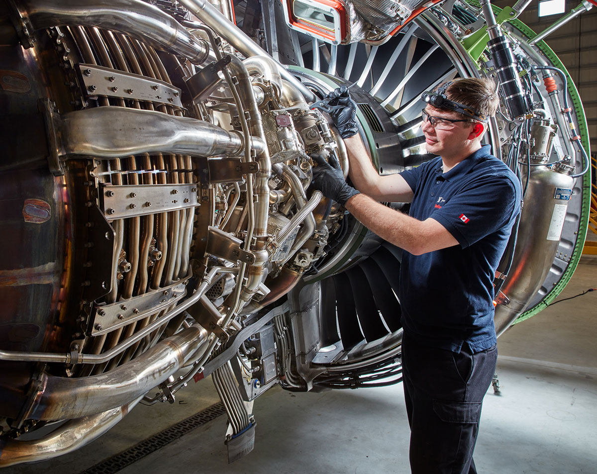Industrial Photo -Airplane Engine Installation